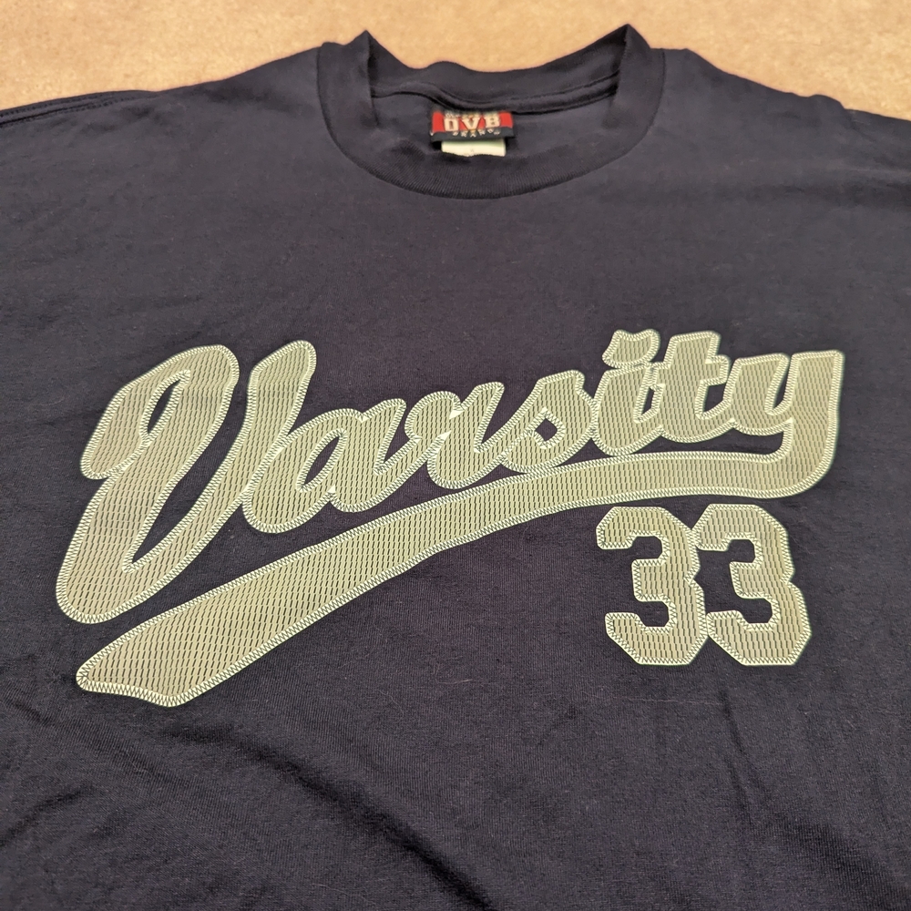 Vintage Old Varsity Brand Varsity 33 Navy Blue Shirt